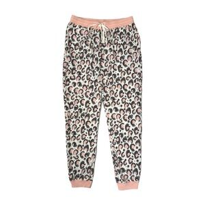 Kensie Pink Leopard Jogger Pants